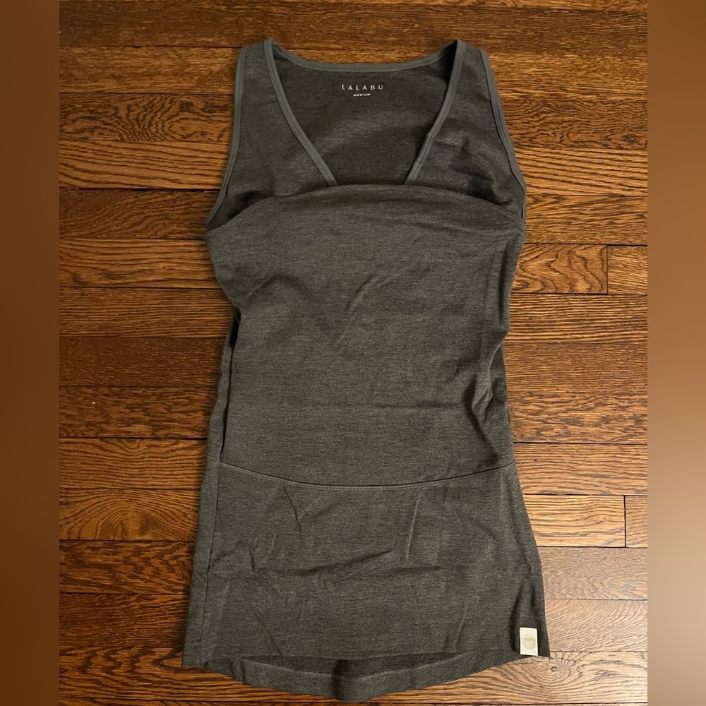 LALABU Women's Charcoal Gray Maternity/Nursing Tank Top